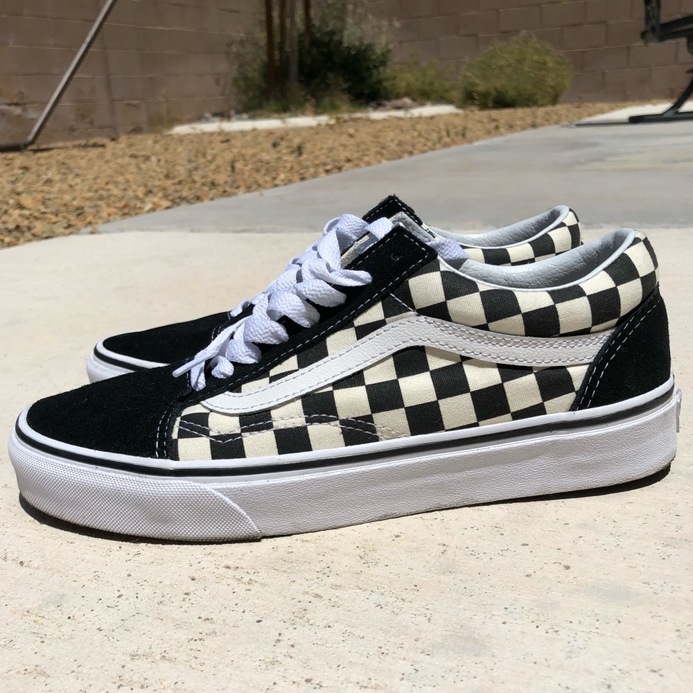 Checkered Black and (off) white colored vans !